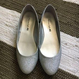 Silver Glitter Flats (American Eagle Outfitters)